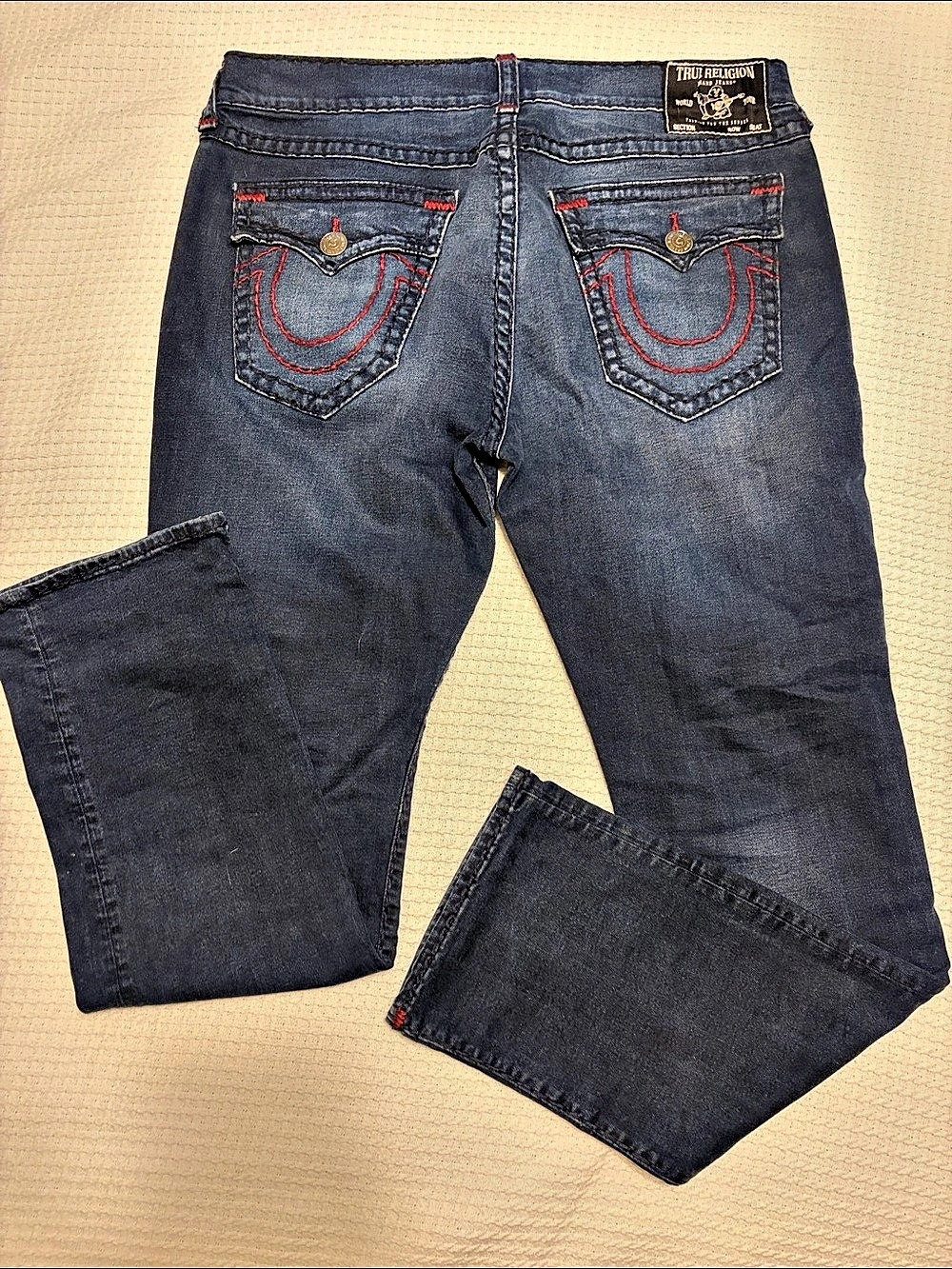 True Religion Ricky Flap Supert Slim Jeans Blue Waist 40